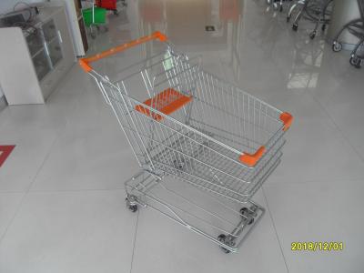 Low Carbon Metal Wire Shopping Trolley Cart 100L With 4 Swivel 4 Inch Autowalk Casters