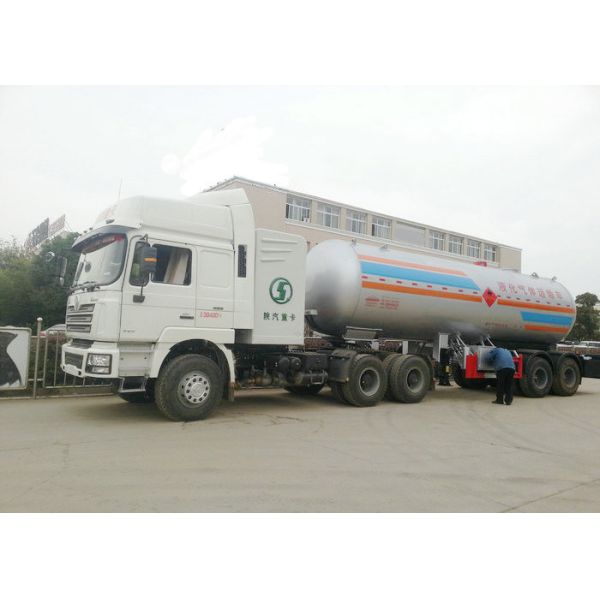 50 m3 Tank Semi Trailer For Liquid Petrol Gas , Butane , Propane Transport