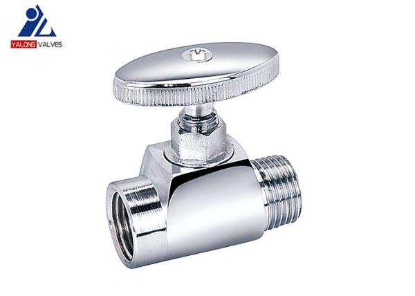 Plastic Handle 15mm Stop Valve Threaded  Male HPb 57 Chrome Plated