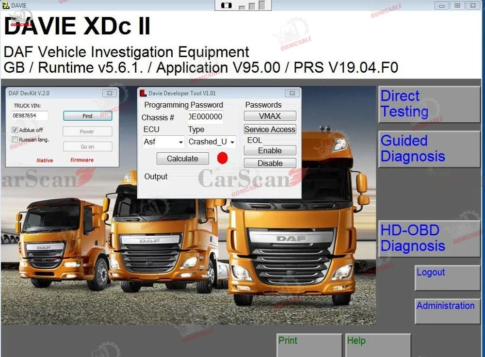 Тяжелая работа для DAF Davie 5.6.1 Диагностический инструмент для DAF VCI-560 MUX Truck Диагностический сканерный инструмент с ноутбуком CF31