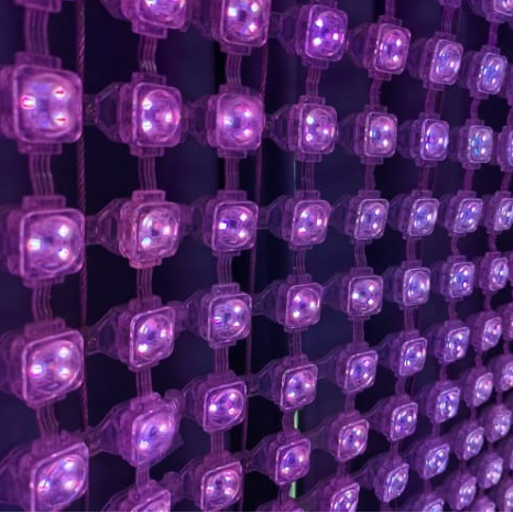 Flexible LED Mesh Screen IP67 Waterproof 12V P125 RGB Designed for Outdoor Mesh Curtain Providing Performance and Stunning Visual Effects