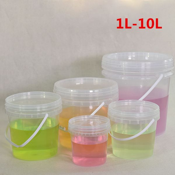 Аксессуары с крышкой Экологически чистый белый пластиковый ведро для хранения пищи с герметичными крышками