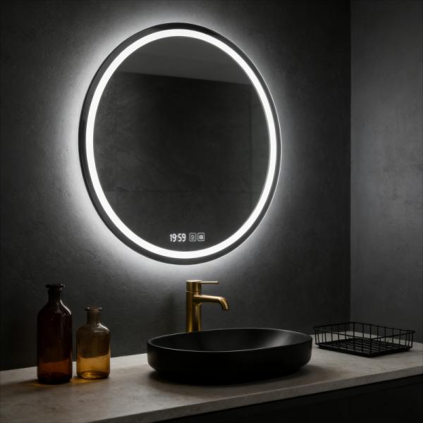 Smart LED Illuminated Wall-Mounted Anti-Fog Makeup Bathroom Mirror with Touch Screen IP44 Rated for Home & Hotel Use