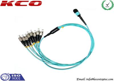 Cabo de remendo da fibra ótica MPO MTP de FTTA OM3 3.0mm a 8 FC UPC, cabo do tronco de MPO