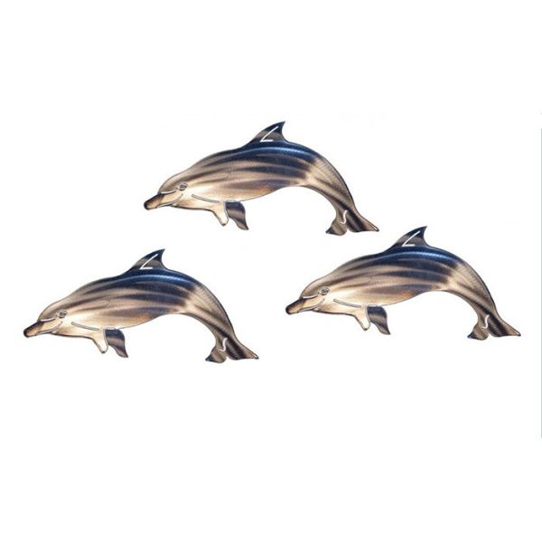 Custom Delighted Metal Dolphin Wall Hanging , Dolphin Wall Sculptures Stainless Steel