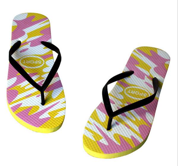 V strap full color printed  Women Flip flops  thongs slipers manufacturers