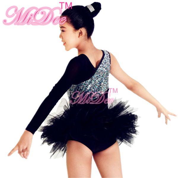 Lyrical Costume Half Skirt Biketard Halter Neck Dance Dress Performance Competitions Wear