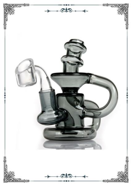 Klein Recycler Dab Oil Rigs With Showerhead Perc Glass Water Pipes Bong Smoking