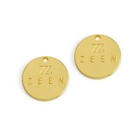 Handbag Metal Tag with Customized Size and Golden Plated Engraved Logo in Round Shape
