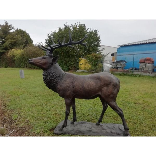 Customized handmade life size elk deer large bronze deer statue for garden decoration