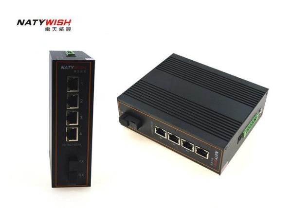 Din Rail / Wall Mount Industrial Grade Ethernet Switch Single Mode 10Gbps Back Bandwidth