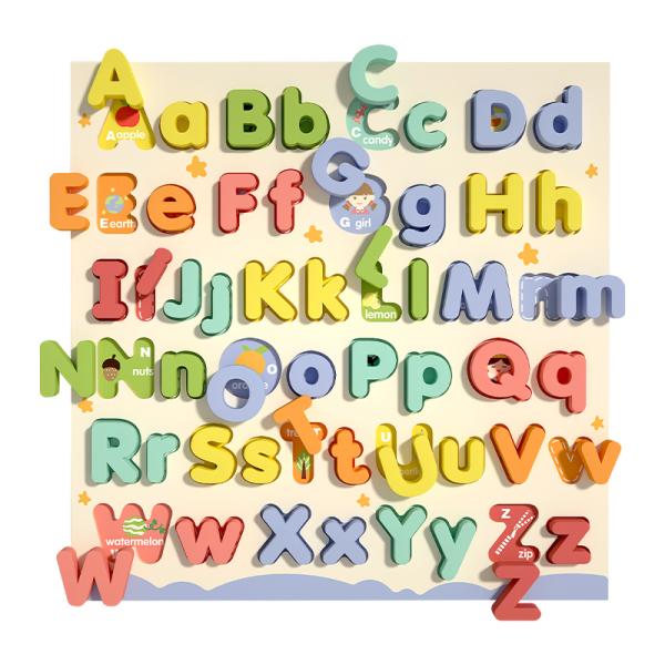 Montessori Children Letter Wood 3d Jigsaw Puzzles Board Games Preschool Diy Educational Learning Wooden Toys for Kids Boys Girls
