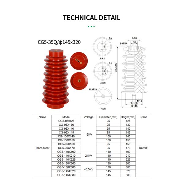 DUWAI 24KV Industrial Grade Voltage Sensor Epoxy Potting for Durability & Weather Resistance in Power Systems