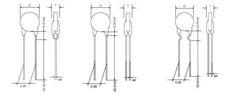 330 OHMIOS el 30% 75 grados de 500V PTC del termistor de la protección termal de recalentamiento de cerámica del PTC