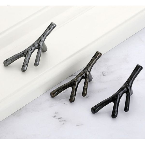 Wardrobe North European forest Drawer Handles And Knobs 96mm Black Dresser Pulls Grey Furniture Handles