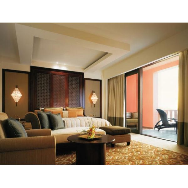 Modern King Size Bedroom Hotel Furniture Set Luxury In MDF With Cherry Wood Veneer Finish