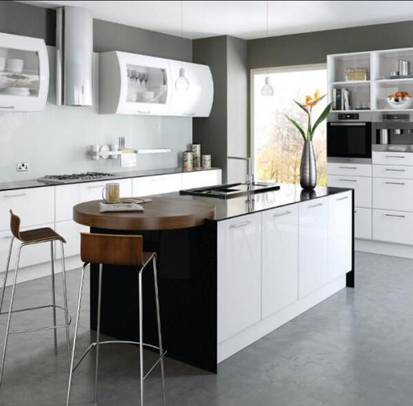 Paint Door Finish Solid Wood Kitchen Cabinets Solid Wood Material Blum / Dtc Hardware