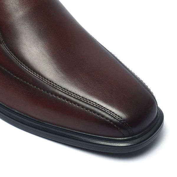 Anti Odor Dark Brown Comfortable Mens Leather Dress Shoes