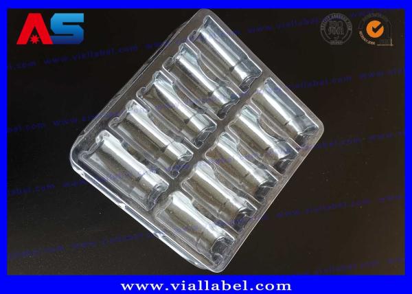 2ml 10 Vials Transparent / white / Black Pharmaceutical Blister Packaging With Labels