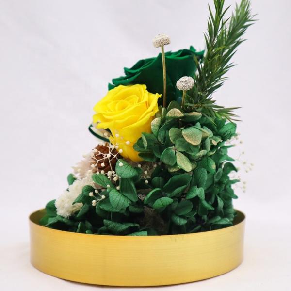 100% Real Rose Flower In Glass Dome With No Maintenance Required