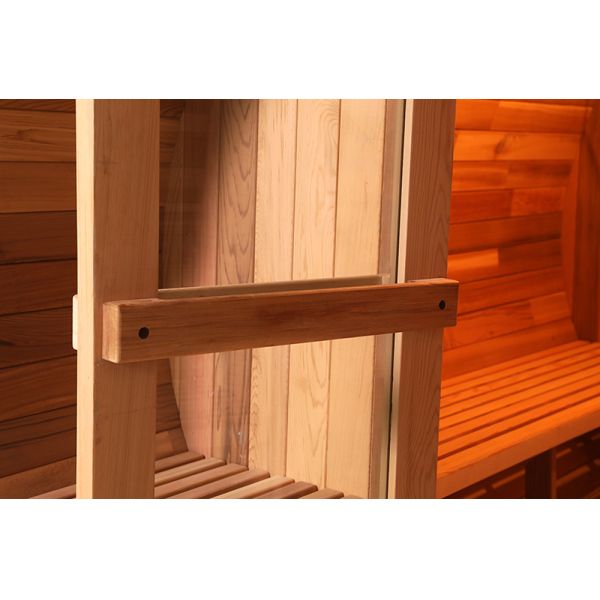 Traditional Canadian Red Cedar Solid Wood Barrel Sauna Rooms Outdoor Wet Steam