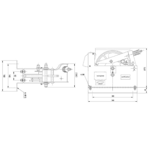 Одна сила 500~1600Н напряжения веревочки губернатора подъема пути для беззубчатой подъемной машины трения