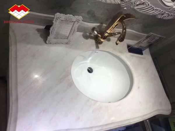 Rose Rainbow Backlit Jade Onyx Slab For Table Top 220cm Length