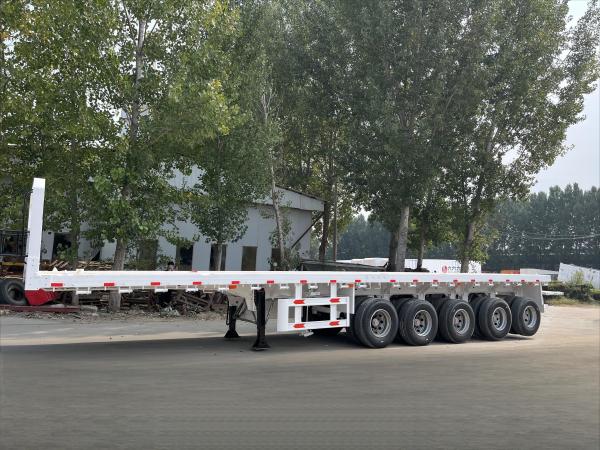CIMC high quality steel China factory price 3/ 4 /5 Axle 48-60 Ton Warehouse Railing/Flatbed for Sale Flatbed Semi Trailer