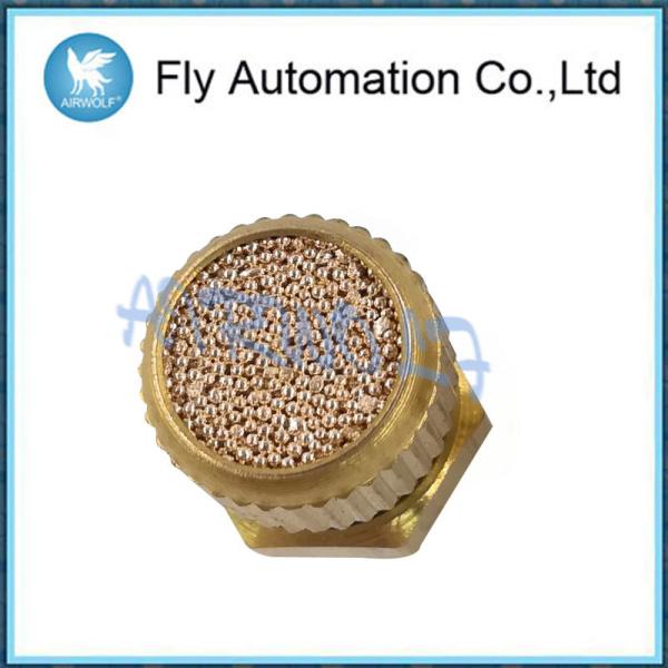 Airtac amarela o silencioso de bronze 3/8 da mola dos encaixes de tubo pneumático 1.5mpa