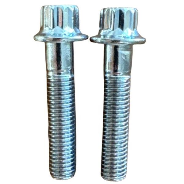 Indústria de geração de energia Titânio parafuso M8 x 1,25 x 32mm 12 ponto flange com DIN padrão e acabamento prateado