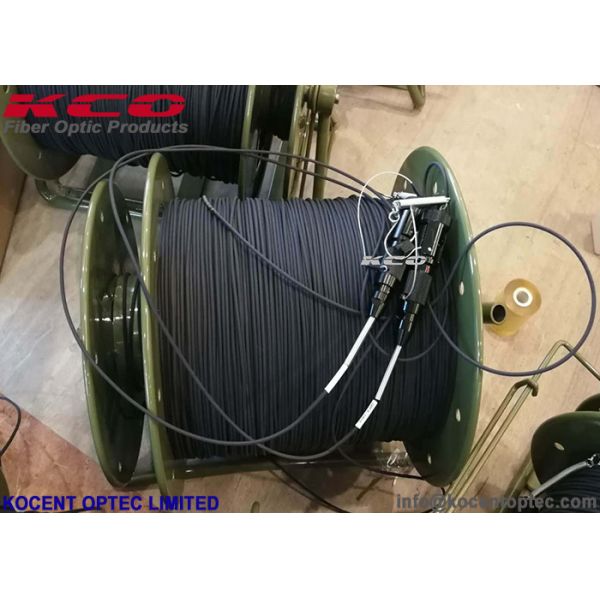 Cordon de raccordement à fibre optique FTTA 2000m 4,8mm 2 conducteurs avec gaine LSZH extérieure et bobine en acier