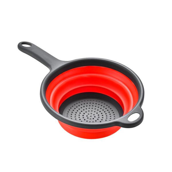 Kitchen Tools Round Basket Collapsible Colander Sink Strainer Set with PP TPR Handle