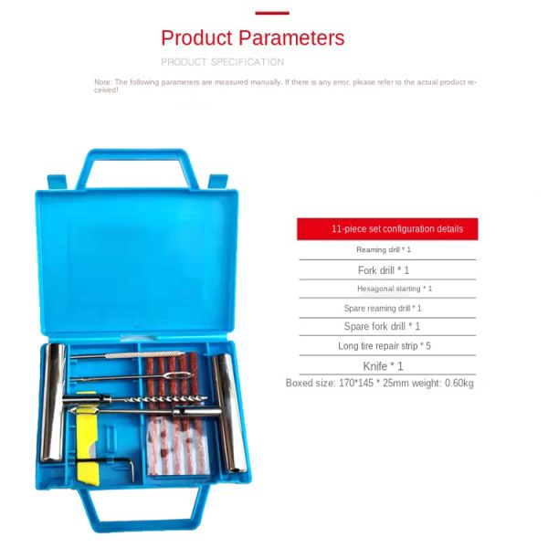 Безламповый комплект для ремонта покрышки мотоцикла 11pcs быстро для велосипеда