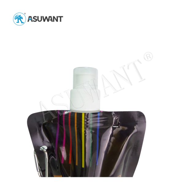 Smell Proof Liquid Spout Bags Black Color Custom Printing Durable Eco - Friendly