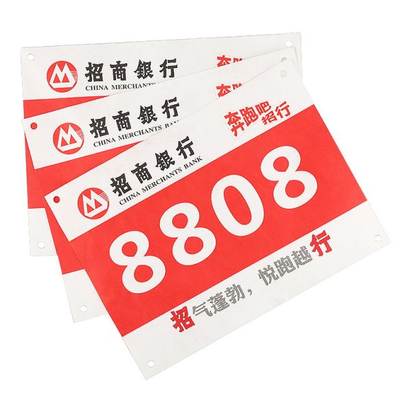 Material de papel Tyvek a prueba de agua y lágrimas Maratón Correr Cuaderno de carrera Número