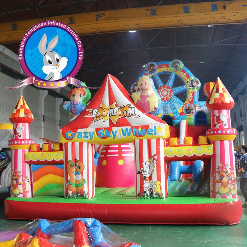 Inflatable Castle Jumping Bouncer Slide Combo Bouncy Castle White Wedding Moon Bounce House with Ball Pit for Kids