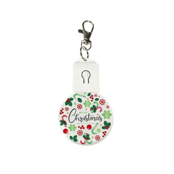 Custom Acrylic LED Light Up Keyring Blanks Sublimation Light Keychains