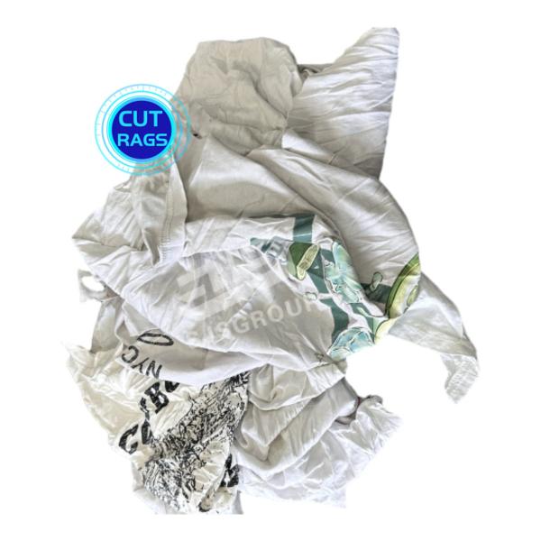 Cheap cotton clean cloth used white printed t shirt rags cotton workshop wiping mechanic rags