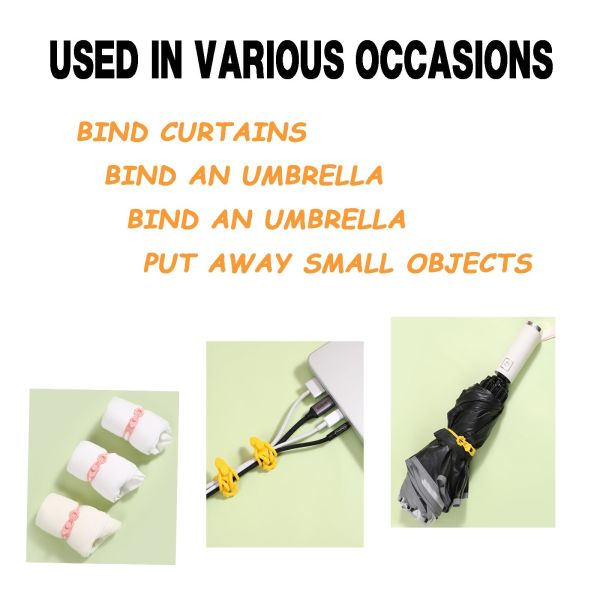 Reusable Silicone Cable Twist Ties Bread Tie Bag Sealing Clip Silicone Management Ties Cord Organizer For Car Home Offic