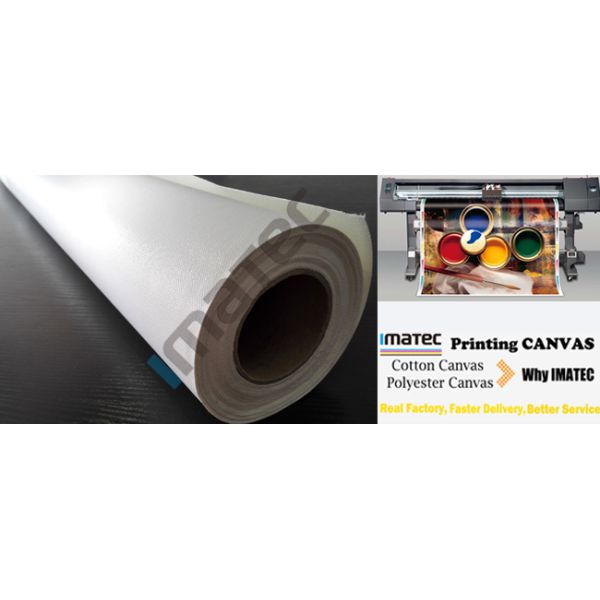Microporous Glossy Poly Cotton Inkjet Printing Canvas Waterproof For Pigment Inks