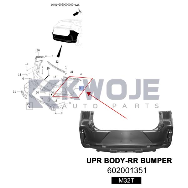 Grille de pare-chocs avant pour pièces détachées automobiles Chery OEM 602001351