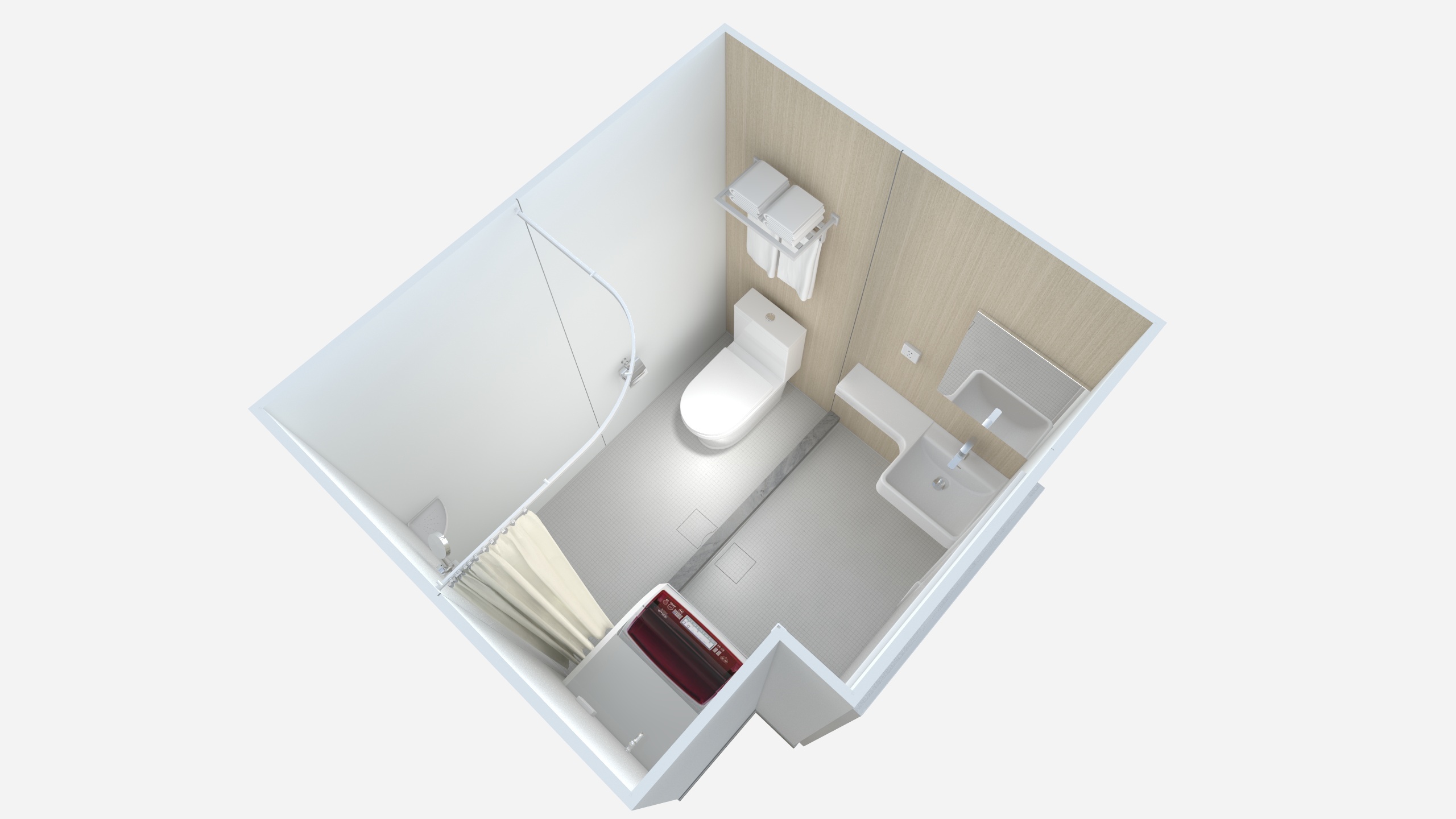 Seamless SMC Bathroom Durable Prefab Modular Bathroom Waterproof