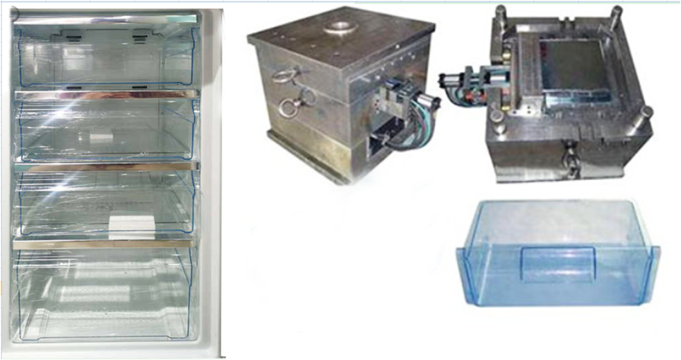 Trabalho feito com ferramentas plástico da modelagem por injeção dos encaixes SKD61 da gaveta do refrigerador