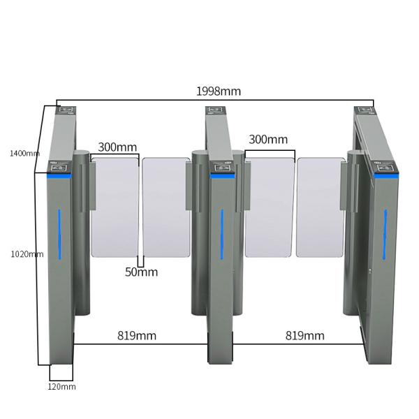Security Swing Barrier Turnstile Pinpad Single Lane Flap Barrier For Gyms