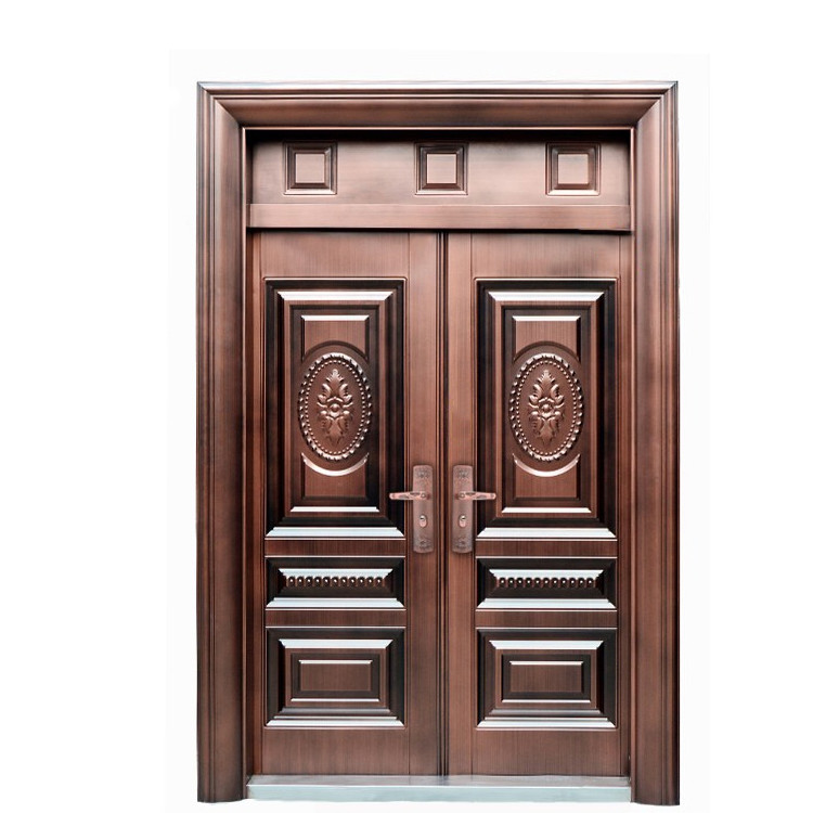 Lead the Industry  for Villa Wood Grain Entrance Interior Gate  Steel Double Swing Door
