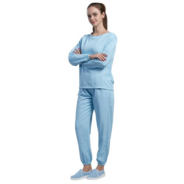 Cleanroom Hooded Anti Static Workwear Long Sleeve Shirt Pants
