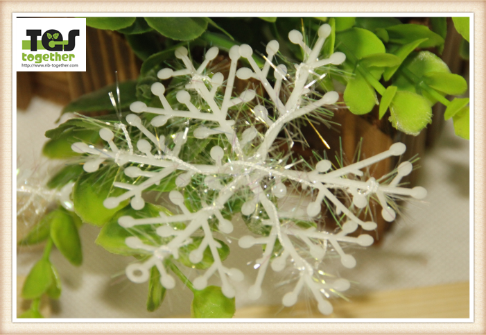 Christmas Plastic Brushed Snowflakes/ Christmas Snowflakes 11CM Snowflakes/ Christmas Decorative Pendant