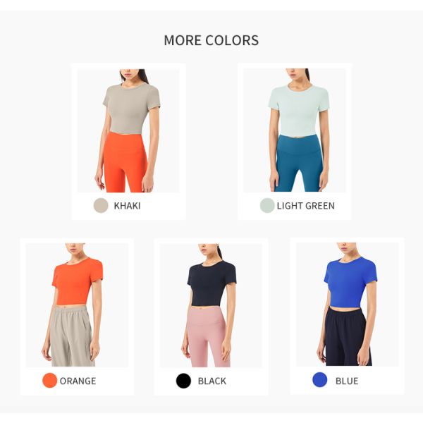 Women Workout Activewear T Shirts Athletic T Shirts Nylon Tops SGS