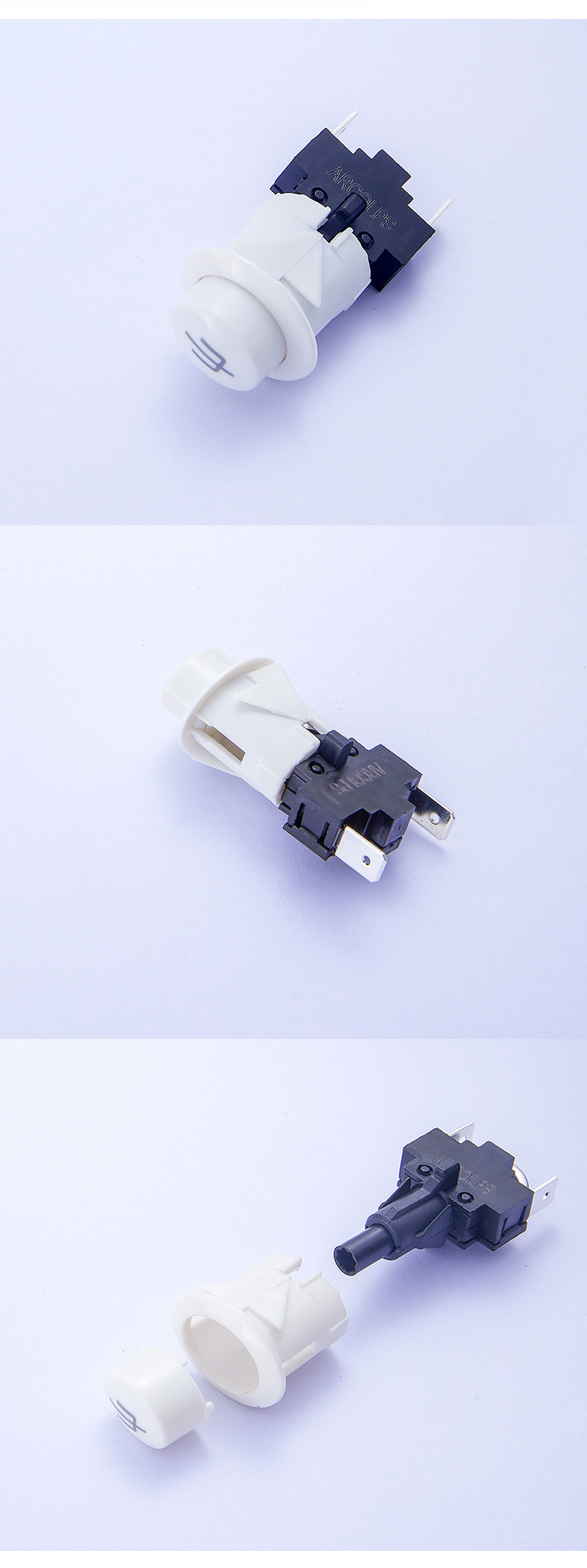 250V PA66 Push Button Safety Switch IP67 Protection 10A Max. Current