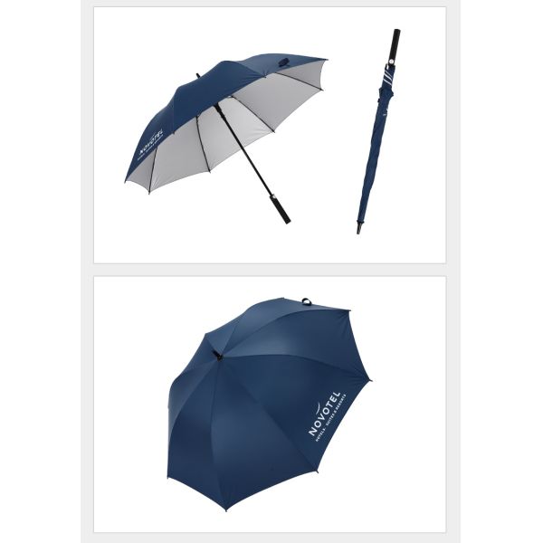 Custom Gift Straight Silver Glue Umbrella with Semi-automatic Open and Open Diameter 90cm